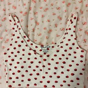 Brandy Melville Tank Top with Red strawberry Print